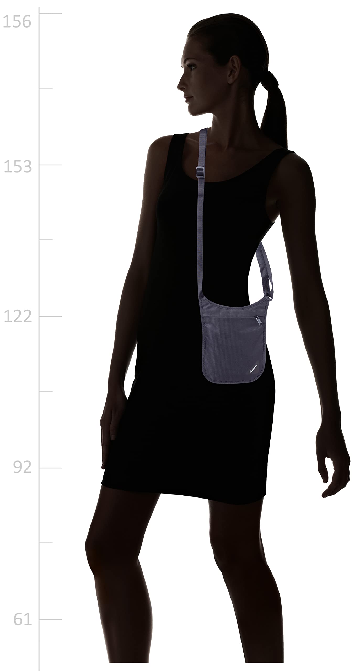 Pacsafe Coversafe V75 Neck Pouch Canvas & Beach Tote Bag, 19 cm, Black