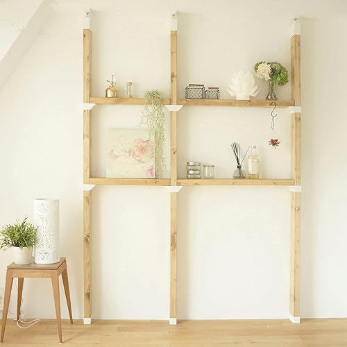 Miniatura 6 de LABRICO - Soporte de estante doble de 2 x 4  Construye estanterías con facilidad  Piezas de almacenamiento DIY para estantes de pared y postes