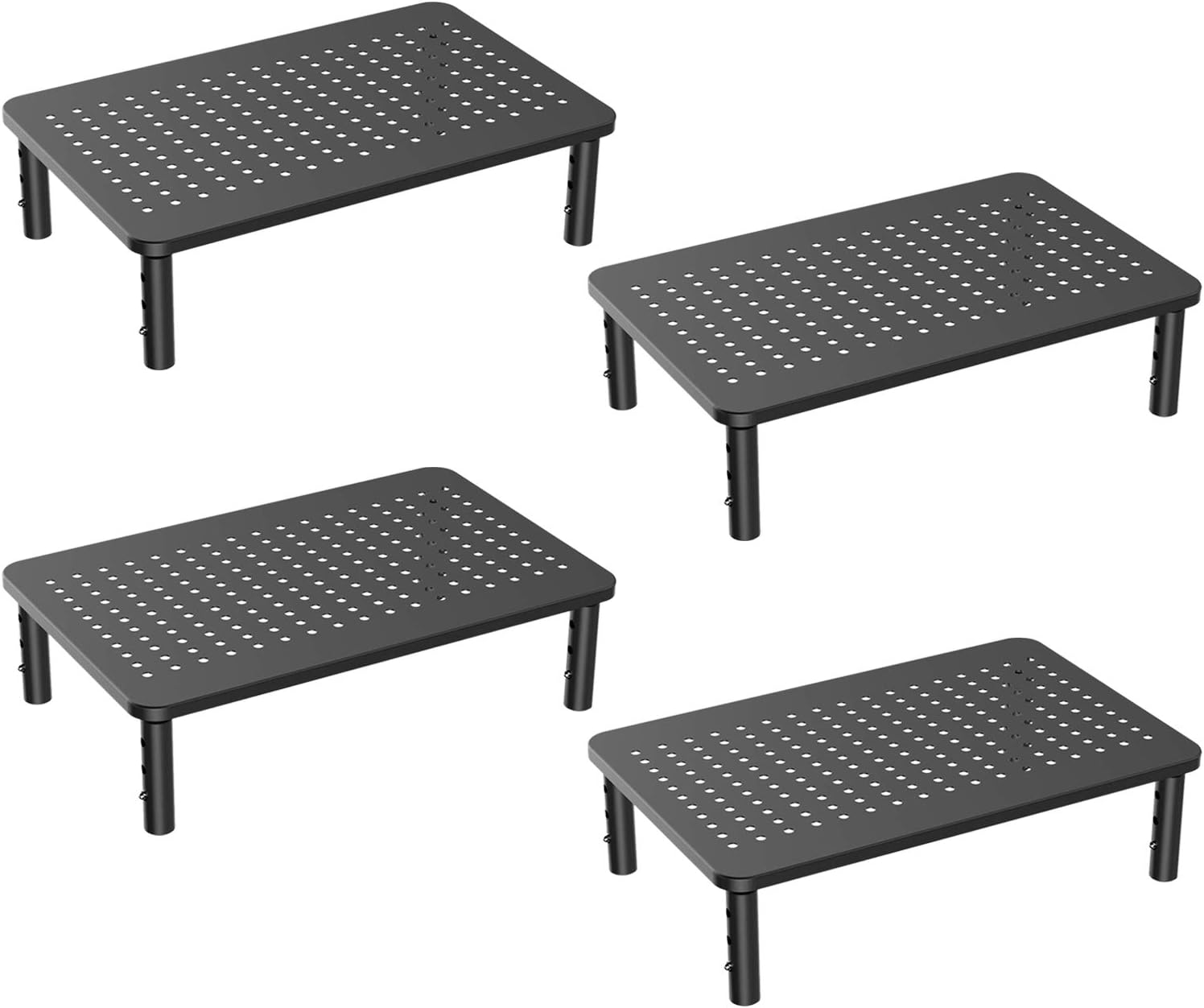 HUANUO 3 Height Adjustable Monitor Stand Riser for Computer with Sturdy, Stable Mental