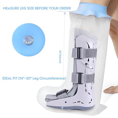 Miniatura 4 de Funda impermeable para patas de baño, protector de ducha extra ancho para piernas de adulto, sellado hermético para pierna de rodilla, tobillo, sin