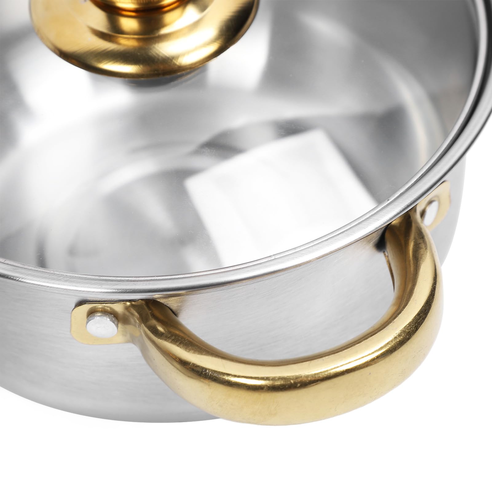 SIXRUN Zestaw naczyń Kuchennych, Zestaw Garnków i Patelni ze Stali Nierdzewnej ze Szklanymi Pokrywkami, Równomierna Podgrzewana Patelnia i Rondelek, Przystosowany do Indukcji, Odporny na rdzę,