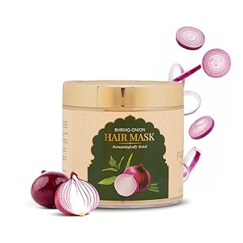 PUREST AYURVEDA Bhring and Onion Hair Mask For Dry, Damaged, Colored, Treated Hair With Deep Conditioner, Silicones, Sulphate, Parabens Free - 100 gm ( Pack of 1)
