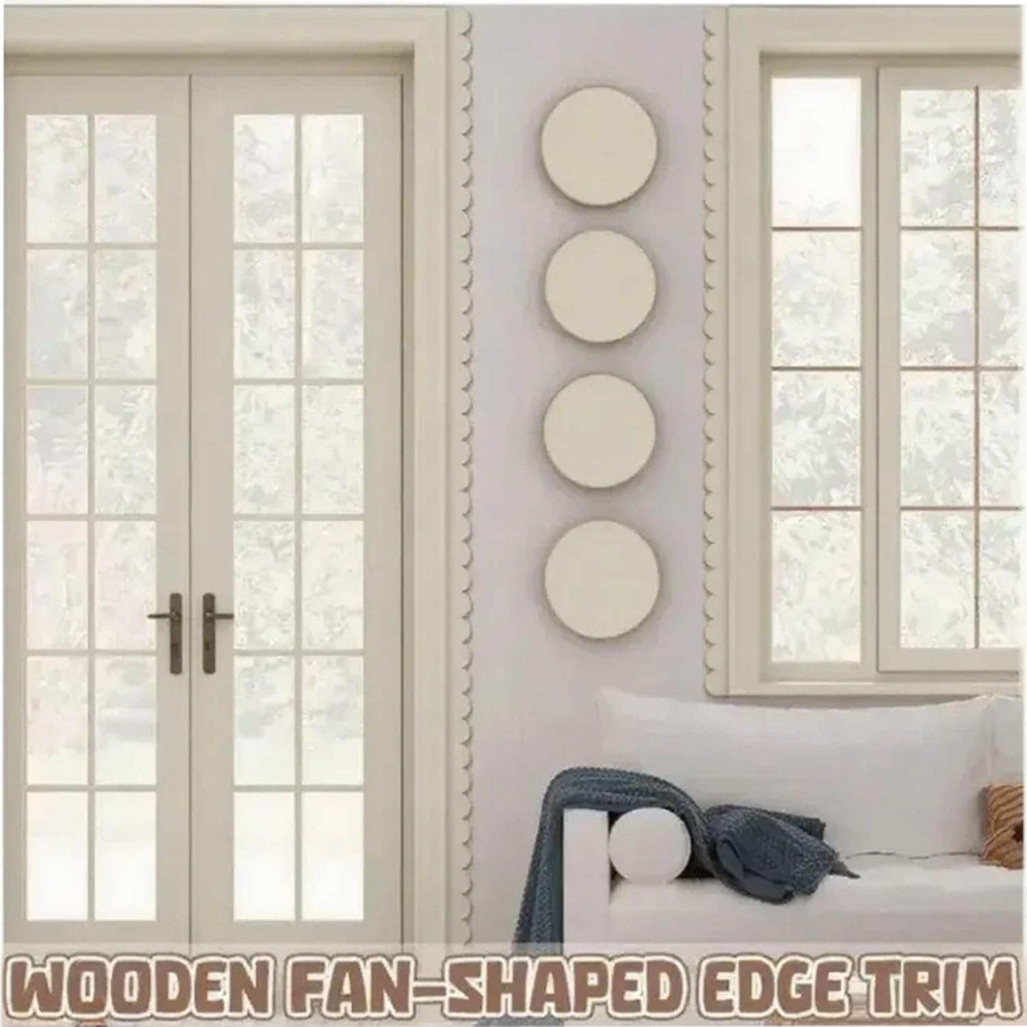 Bordo Smerlato Non Finito 20 Pcs Modanature Decorative in Legno Smerlato 30 x 4 cm Modanatura in Legno di Colla con Punti di Colla Finiture Decorative in Adatto per Finestre Armadi Pareti Porte