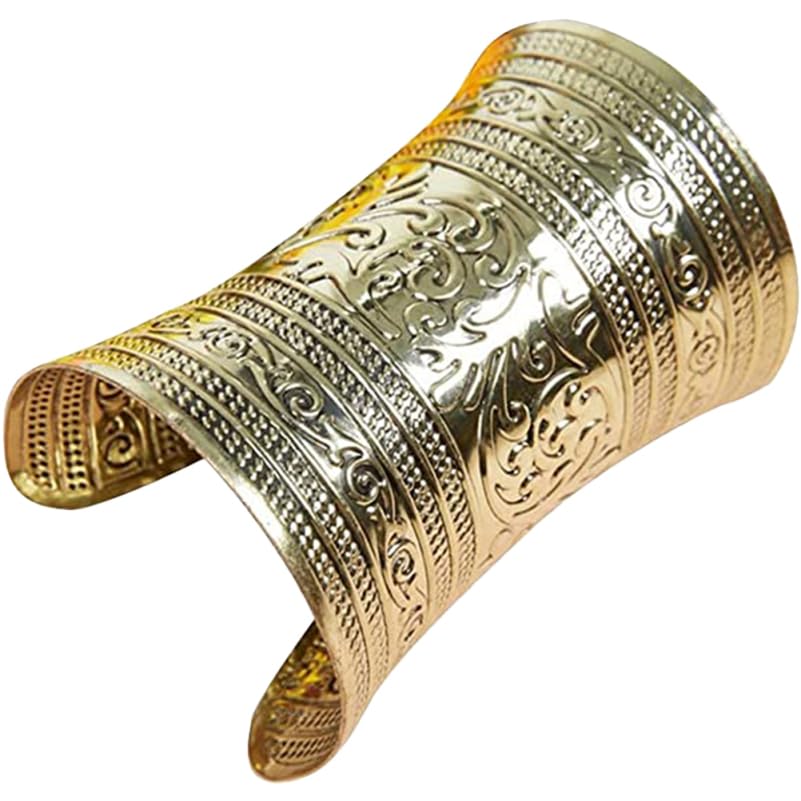 COLLBATH Brazalete dorado para el brazo, Pulsera Mujer, brazalete tribal dorado, brazalete dorado de serpiente, brazalete dorado, accesorios de disfraces, joyería, ropa, aleación, 9.8x7.5CM, Metal,