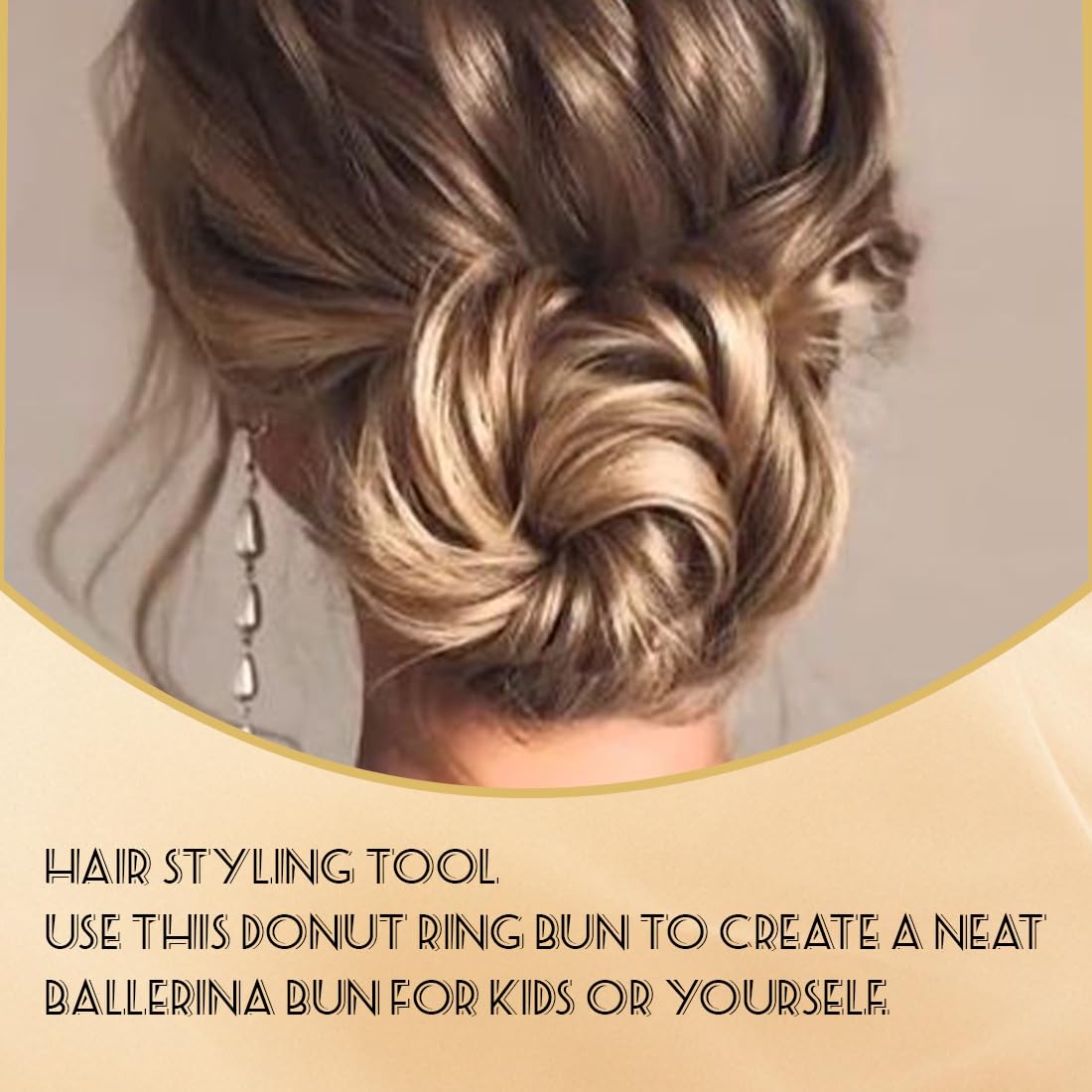 Kit 4 Ciambelle Chignon,Facili e Veloci per Capelli con Accessori in Spugna,Capelli Strumento per Intrecciare, per Bambine e Donne, 2 Piccole e 2 Grandi, Colore Nero