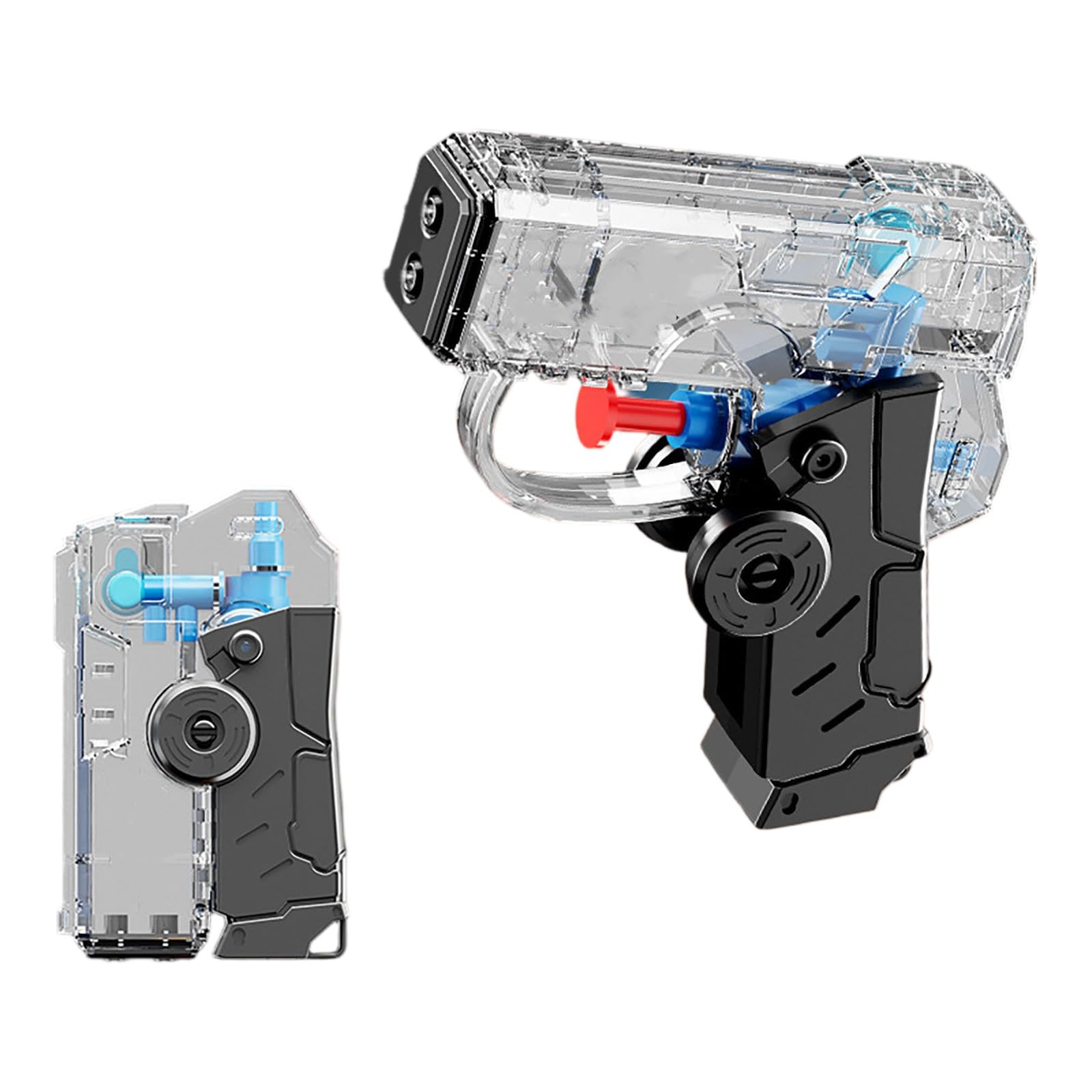 Folding Dual Mode Water Gun, Kids Water Pistol with 2 Spray Modes, Mini Water Gun with Food Grade Soft Material for Pool & Beach (Black)