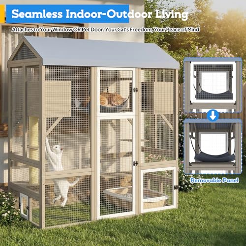 Image of Large Walk-in Catio Outdoor Cat Enclosure with Window Access