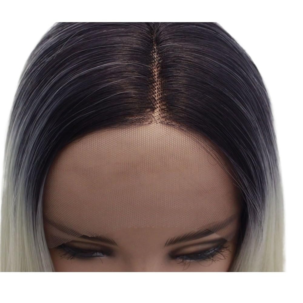 Peruki syntetyczne bez kleju, ombre blond, wstępnie przycięte, dla początkujących przedłużanie włosów (16 cali)