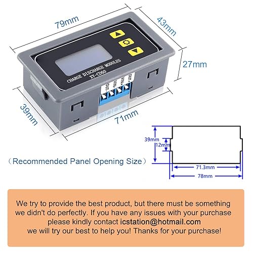 Miniatura 6 de Desconexión de bajo voltaje, ICSTATION DC 6V-60V 20A Controlador de carga y descarga de bajo voltaje de corte de batería Protector de sobrecarga de