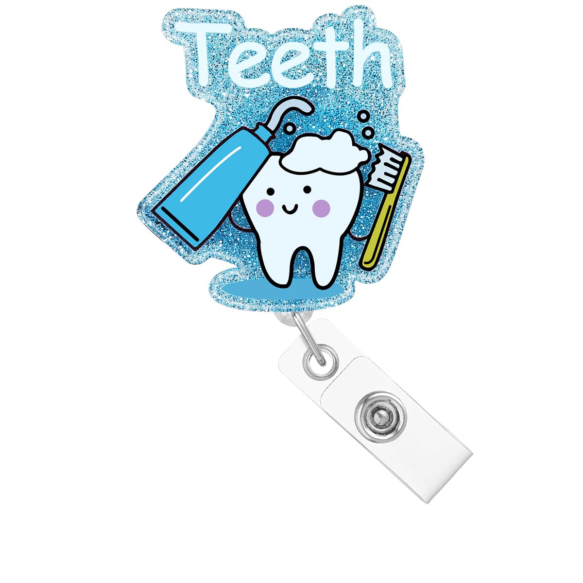 Abamilaka Cute Tooth Badge Reel Holder Clip Retractable Dental Hygienist Must Haves Dental Student Tooth Nursing ID Badge Holder Clip RN CNA Nurse