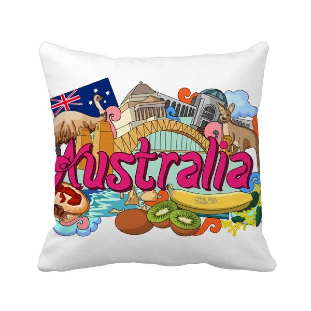 Housse de coussin graffiti kangourou carrée lavable et durable