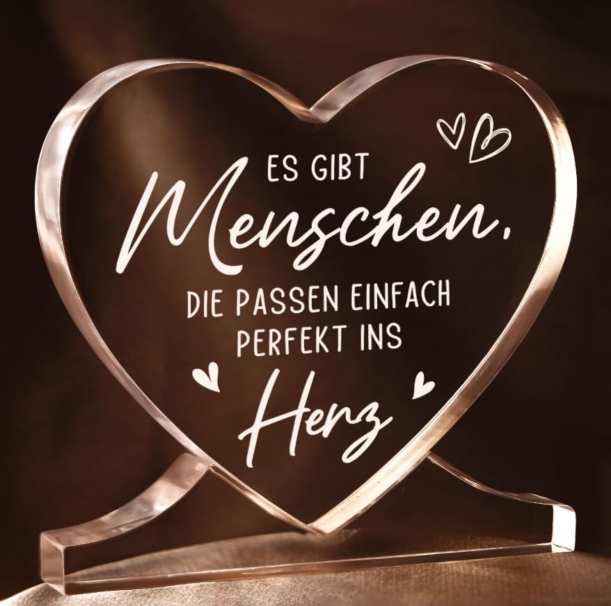 Encoink Geschenk Freundin, Geschenk Freundin Geburtstag und Jahrestag – Herz Acryl Deko, Liebe und freundschaftliche Geschenke für Frauen, Partner Geschenke