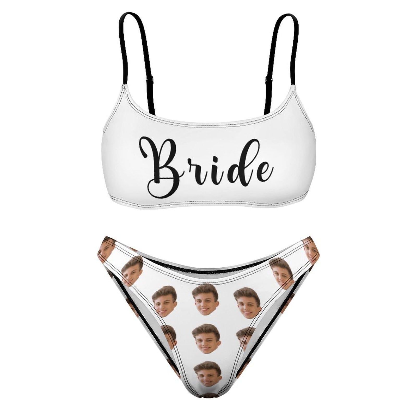 Personalized Face Bikini Set for Women, Funny Custom Bride Swimsuit, Bikini Swimwear for Summer Holiday Bachelorette Party