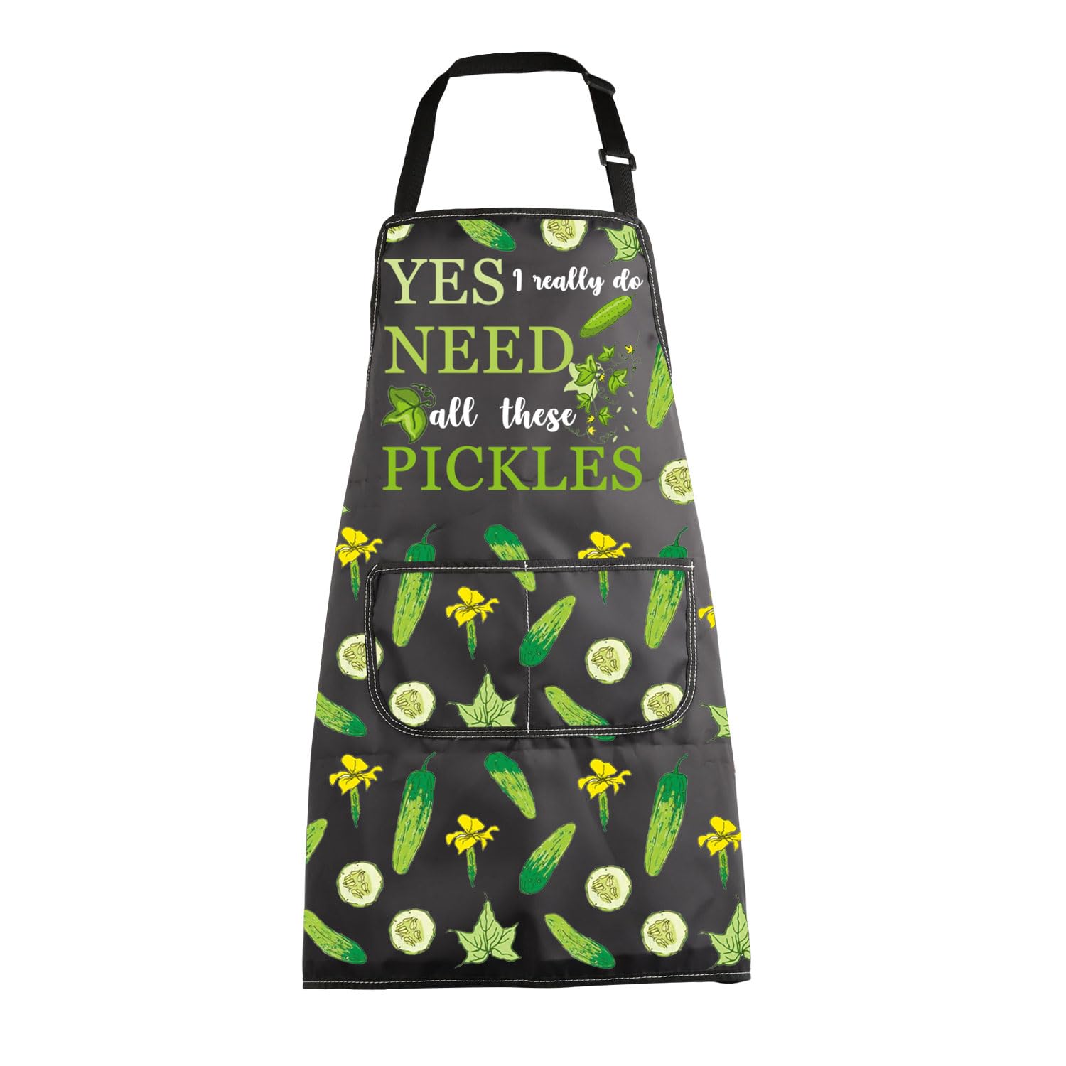 BNQLPickle Apron with Pockets Pickle Lovers Gift Yes I Really do Need all these Pickles Gift for Pickle Maker Kitchen Apron