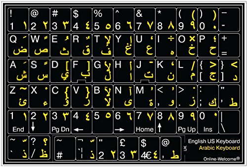 Stickers de Teclado Negro Fondo No Transparente Árabe-Inglés miniatura 2