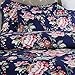 Vaulia Lightweight Microfiber Duvet Cover Set, Floral Pattern Design (Queen, Navy)