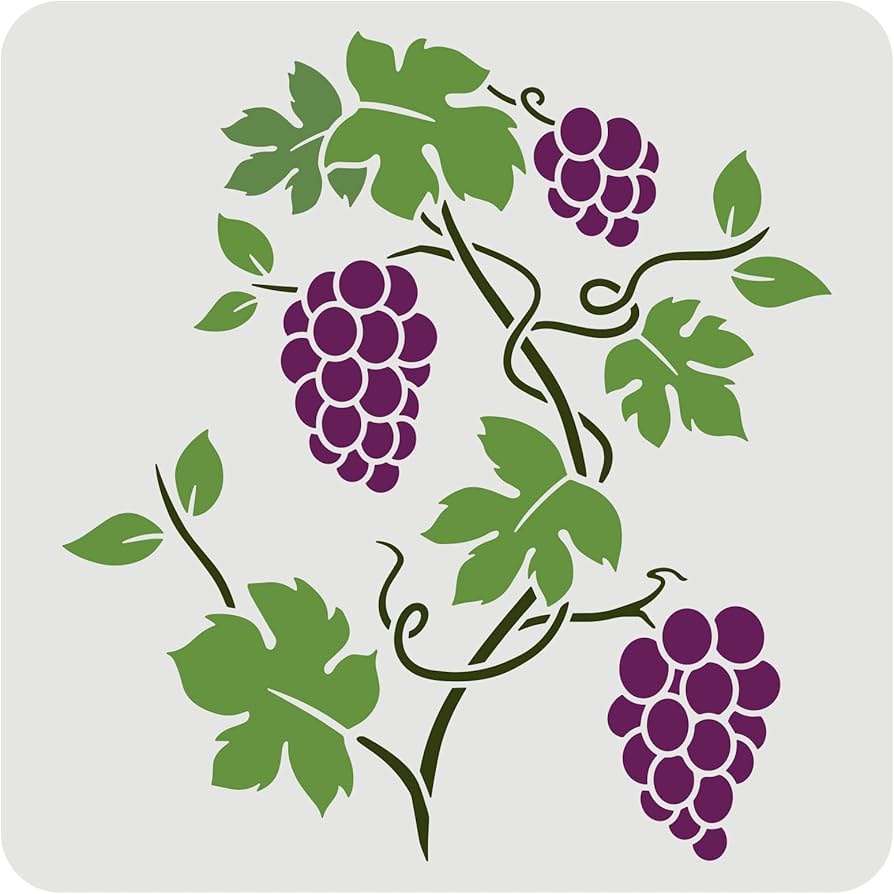 Amazon.com: FINGERINSPIRE Grapevine Stencil 11.8x11.8 inch Small Grape Wall Stencil Template Classic Grape Vine Border Stencils Plastic Reusable Grapevine Wall Decor Stencil for Painting on Wood Floor Wall : Arts, Crafts &