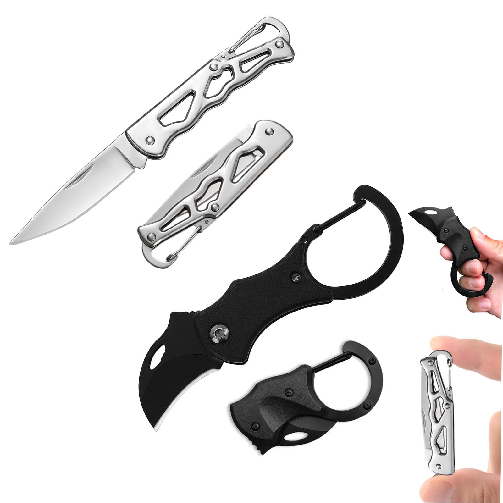 2Pcs Keychain Gadgets, Multifunctional Key Chain Gadgets for Men Daily Life, Compact Folding Tools Keychain for Outdoor Activities, Camping Tools, Car Owners-image-43