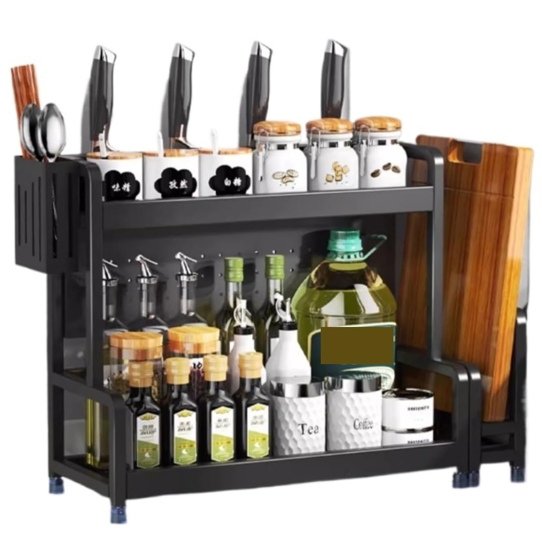 Especiero Estanteria Cocina Estante De Almacenaje Para Cocina De Acero Inoxidable 201, Estante Organizador De Especias De 3 Niveles, Estante Organizador Para Encimera Organizador Especias(50cm)