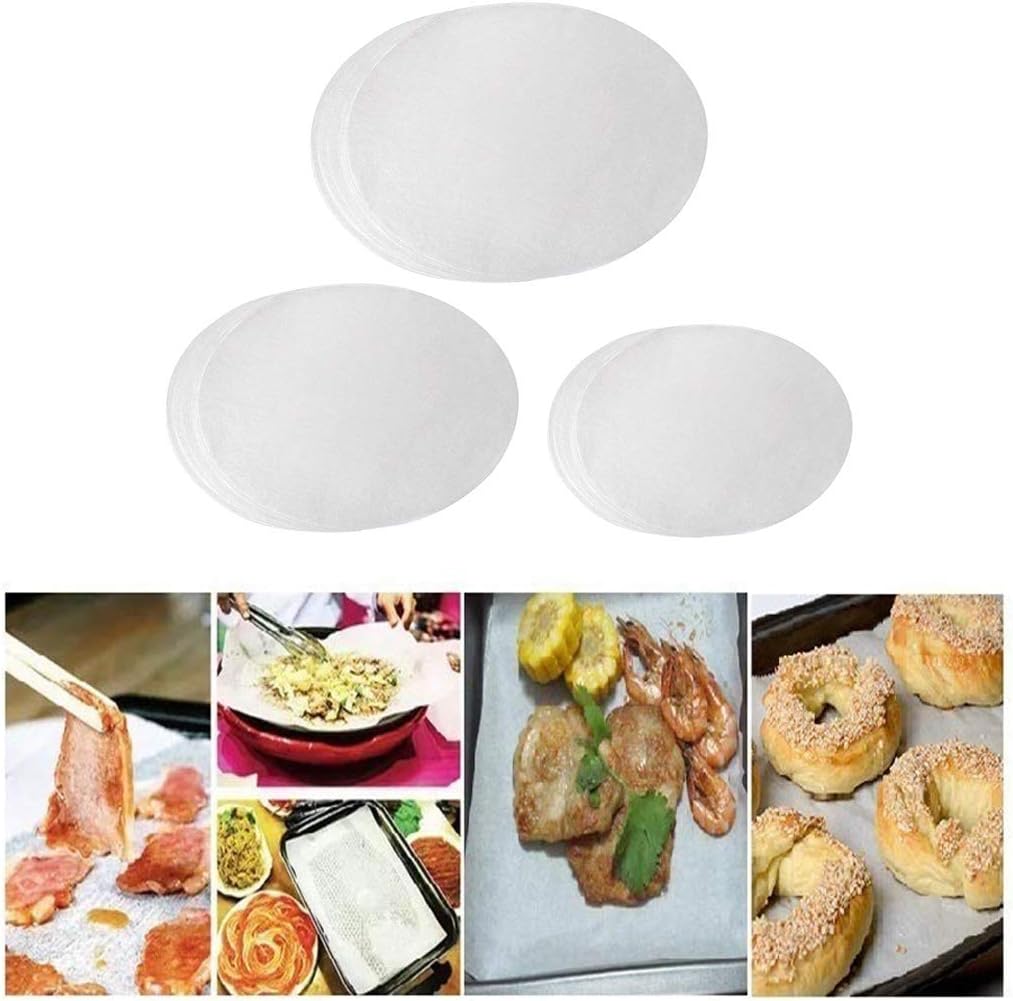 Parchment Paper Baking Circles Set - 4 inch, 7 inch, 9 inch Non-Stick Round Baking Paper.