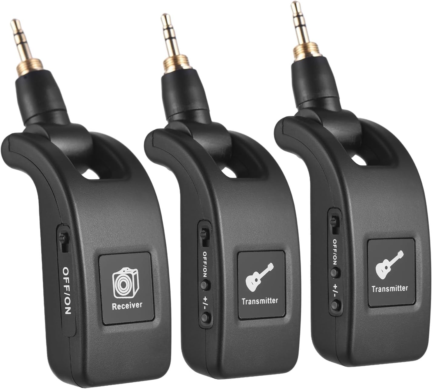 2.4G Wireless Guitar System Rechargeable Portable Transmitter Receiver Set 10 Hour Working Time 220-degree Rotatable Plug and Play for Electric/Acoustic Guitar Bass Violins