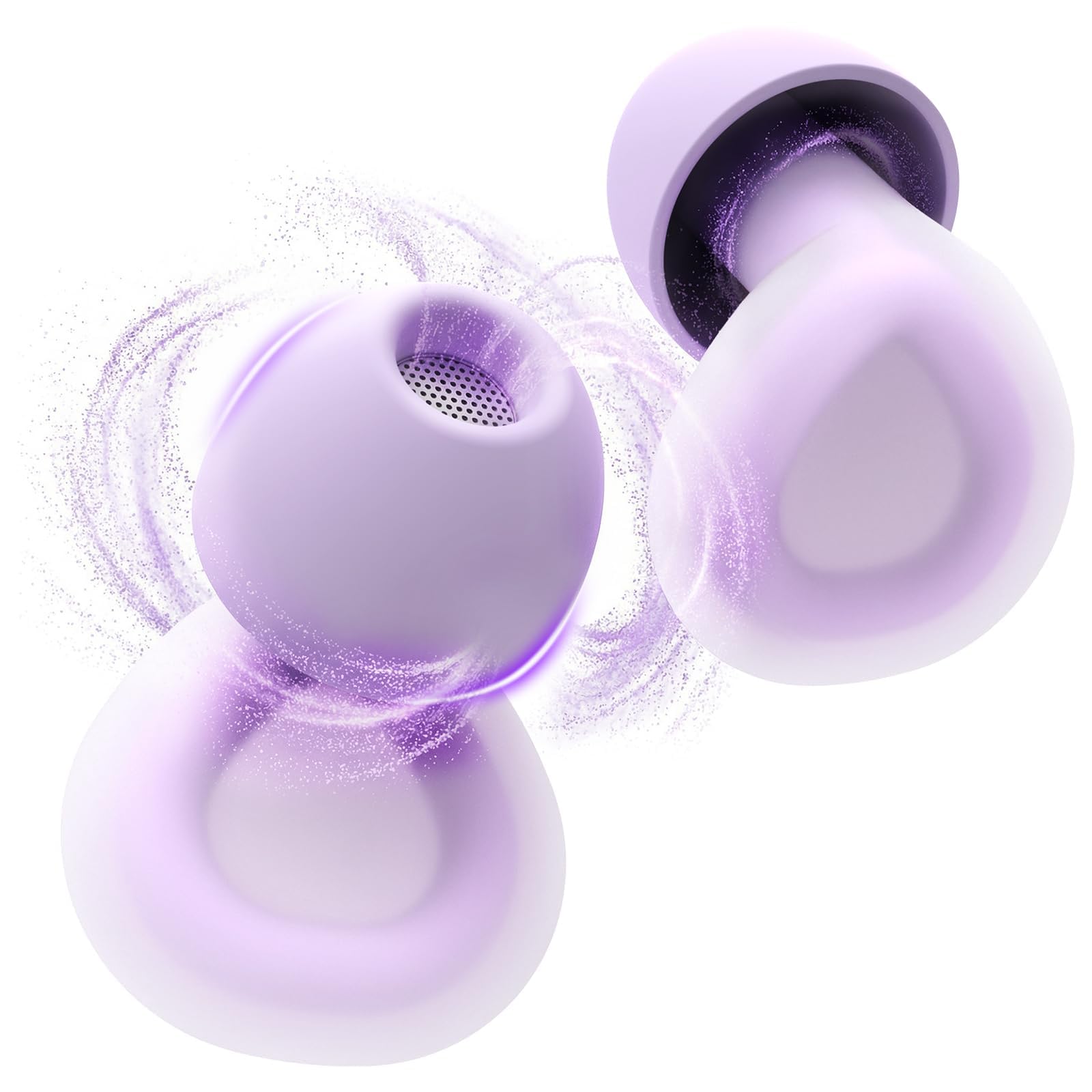 LC-dolida Aura Pro Sleep Earplugs, 38dB Higher Noise Reduction - Ultra-Soft Silicone for Snoring & Noise Blocking, Skin-Safe Custom Fit, Sleek & Reusable for Travel, Office(Purple)-image-26