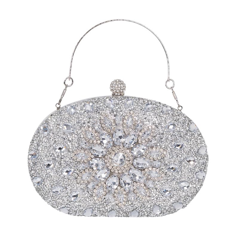 Women Rhinestones Evening Bag Bling Glamorous Clutch Purse Stylish Design Trendy Handbag for Wedding Prom Party