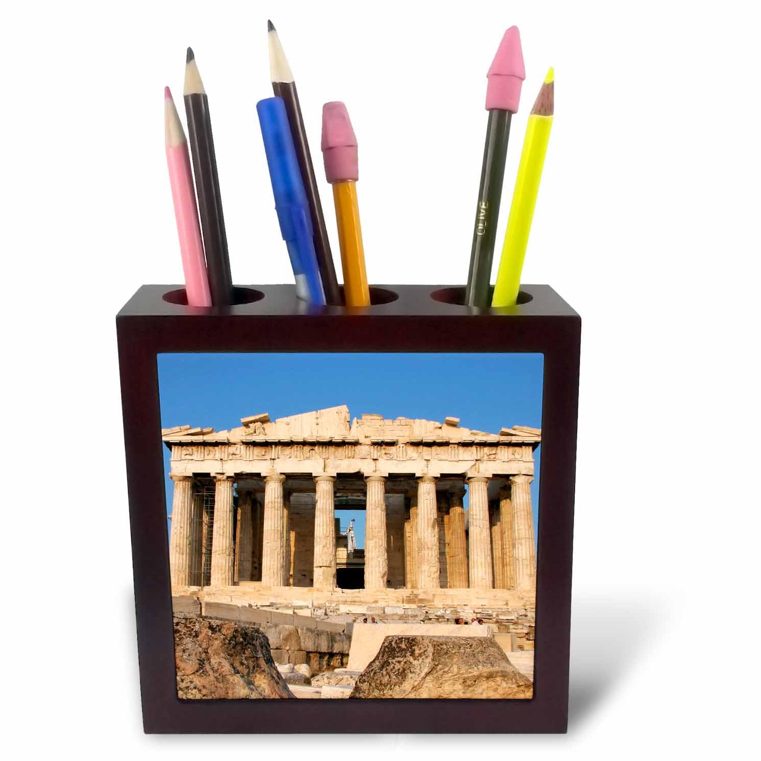 3dRose ph_81844_1 Parthenon, Ancient Architecture, AcropoLIs, Athens, Greece EU12 PRI0104 Prisma Tile Pen Holder, 5-Inch