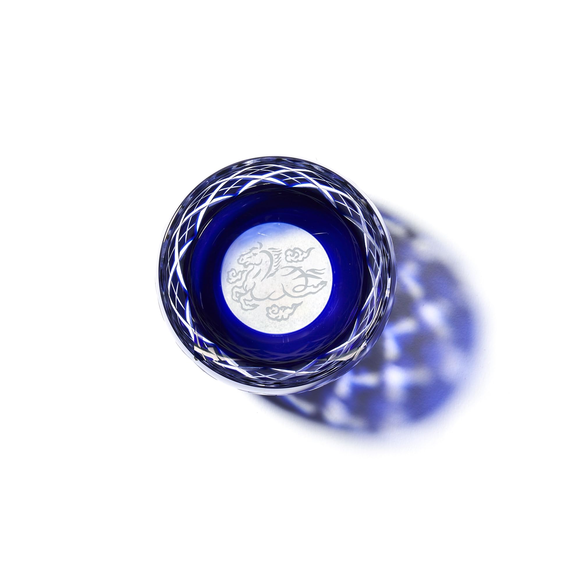 Edo Kiriko Zodiac Sake Cup, Hand-Blown Glass
