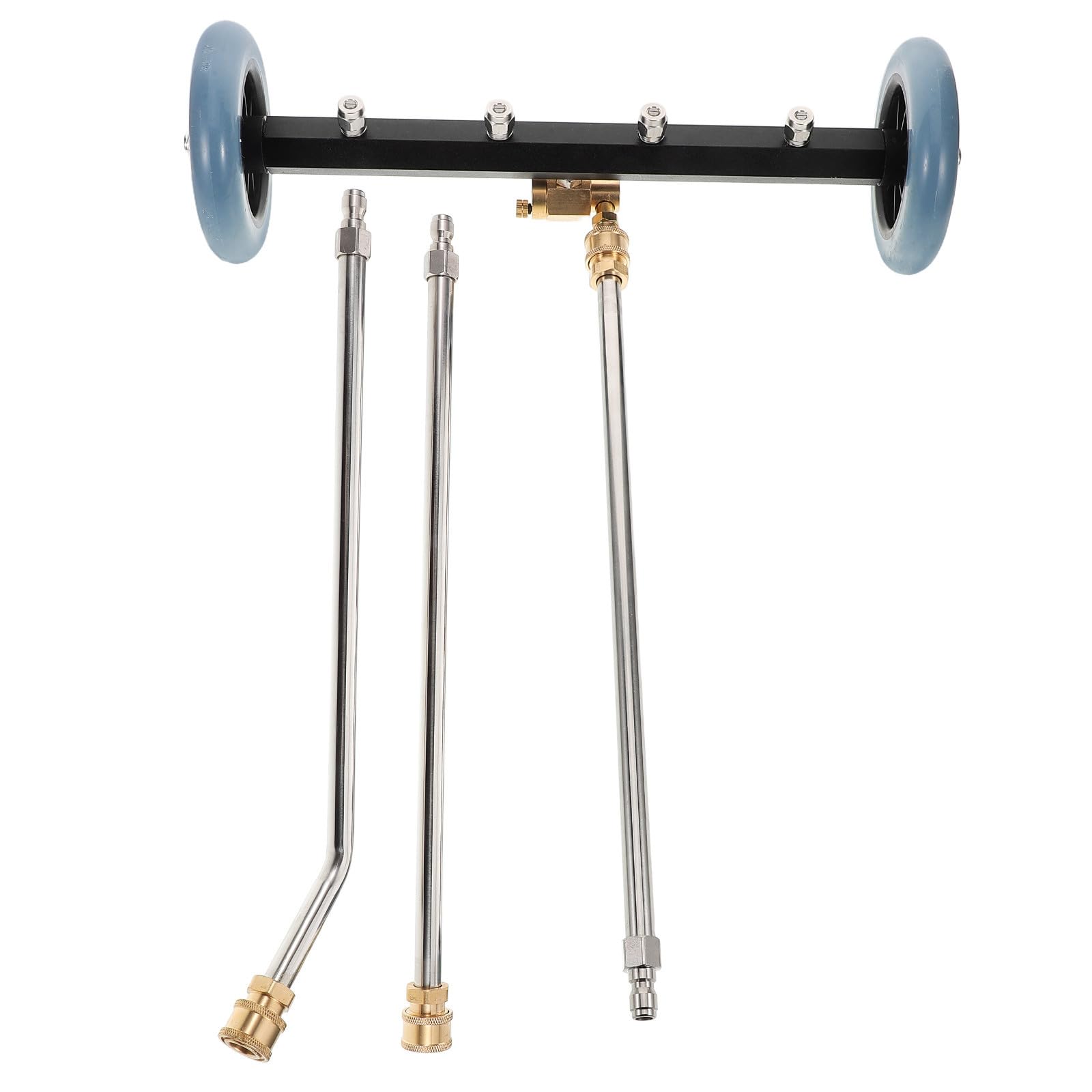SUPVOX Limpiador de Chasis para Hidrolavadora con Varilla de Extensión de Acero Inoxidable y Plástico, Alta Eficiencia para Limpieza Debajo del Coche