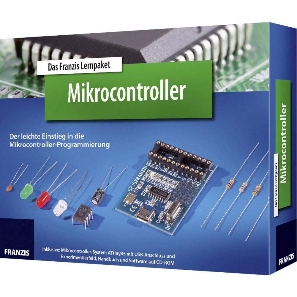 Lernpaket Mikrocontroller: Inklusive: Mikrocontroller-System ATtiny85 mit USB-Anschluss und Experimentierfeld, Handbuch und Software auf CD-ROM