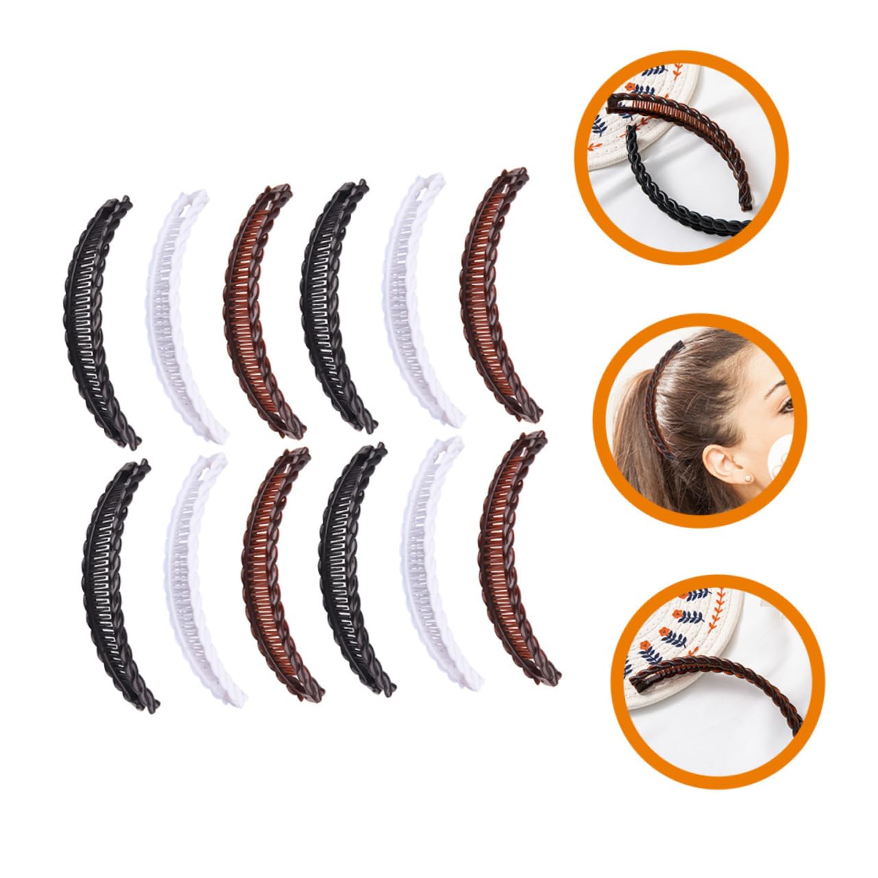 PLAFOPE Mollette per Chioma Donna in Plastico 12 Pezzi, Accessori Chioma per Ragazza Semplice Utilizzo e Design Resistente, per Acconciature Diverse