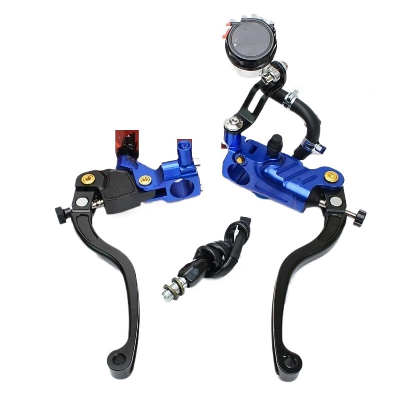 Tingyus Blue One Pair Motorbike Brake Lever 19Rcs Perch Line Clutch Brake Master Cylinder Lever 22Mm Universal 19Mm Piston For Racing Street Bike(Blue One Pair)
