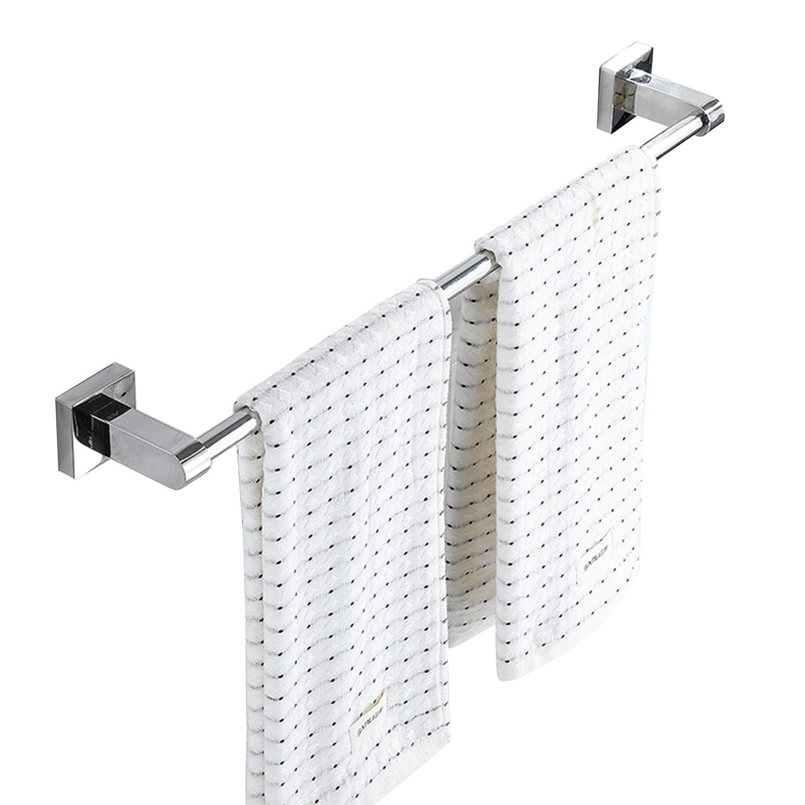 LMYSXAOZ Stainless Steel Single Towel Bar Rails,Wall Mounted Rack,Square Smooth Rod,Towel Rack Screws Mounting,40cm - 100cm (Size : 40cm)