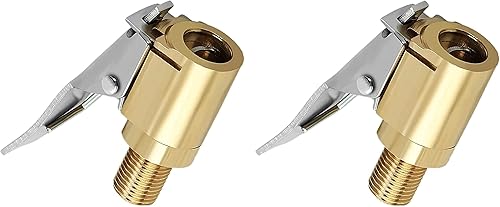 HiYi Portabrocas de aire para neumáticos con adaptador de clip adaptador de portabrocas de aire para inflador de neumáticos de bloqueo de latón sin