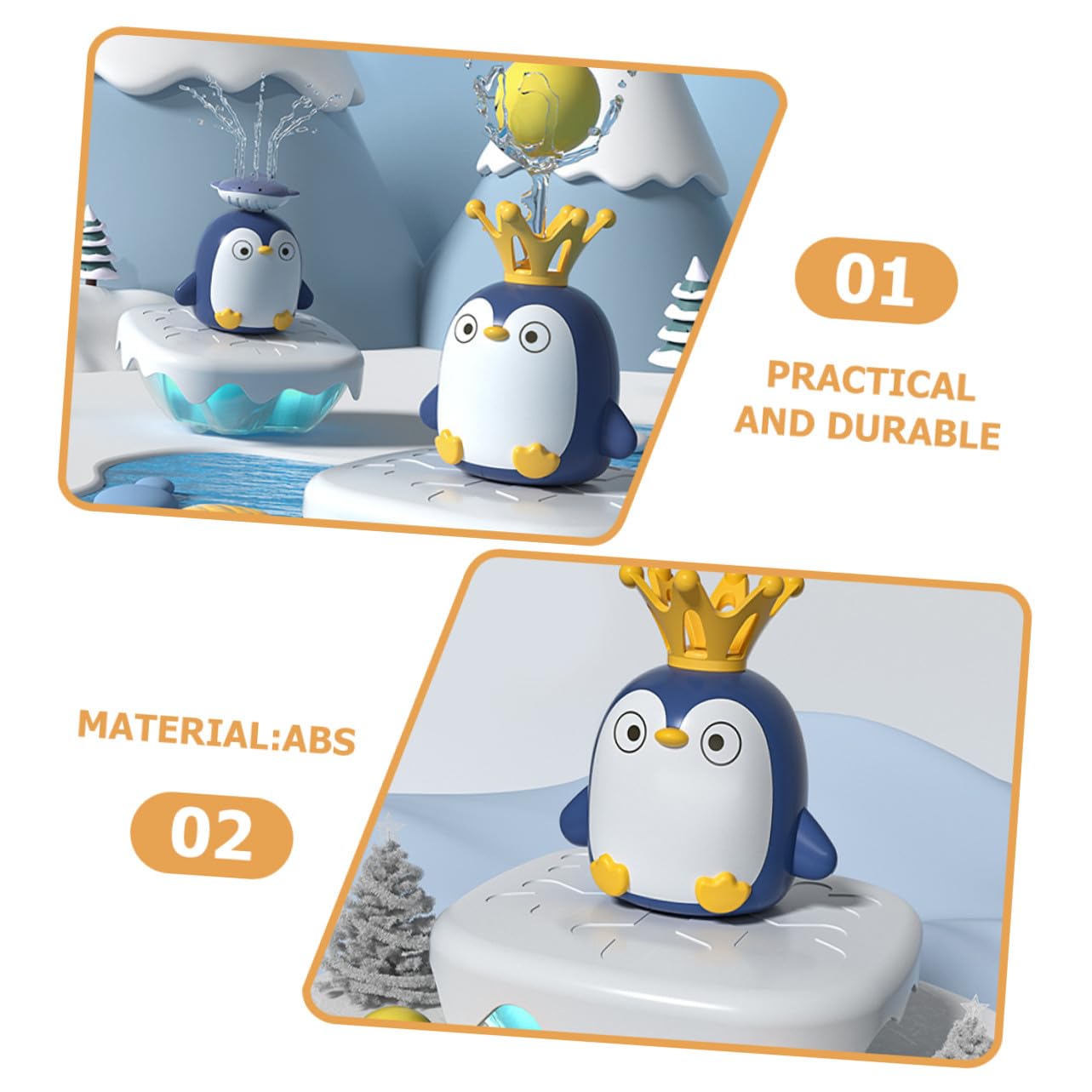 Hohopeti Juguete de Baño de Pingüino en Aerosol para Bebés, Tamaño Pequeño, Función de Rociador de Agua, Adecuado para Juego de Baño y Estimulación Sensorial en Niños Pequeños, 1 Unidad