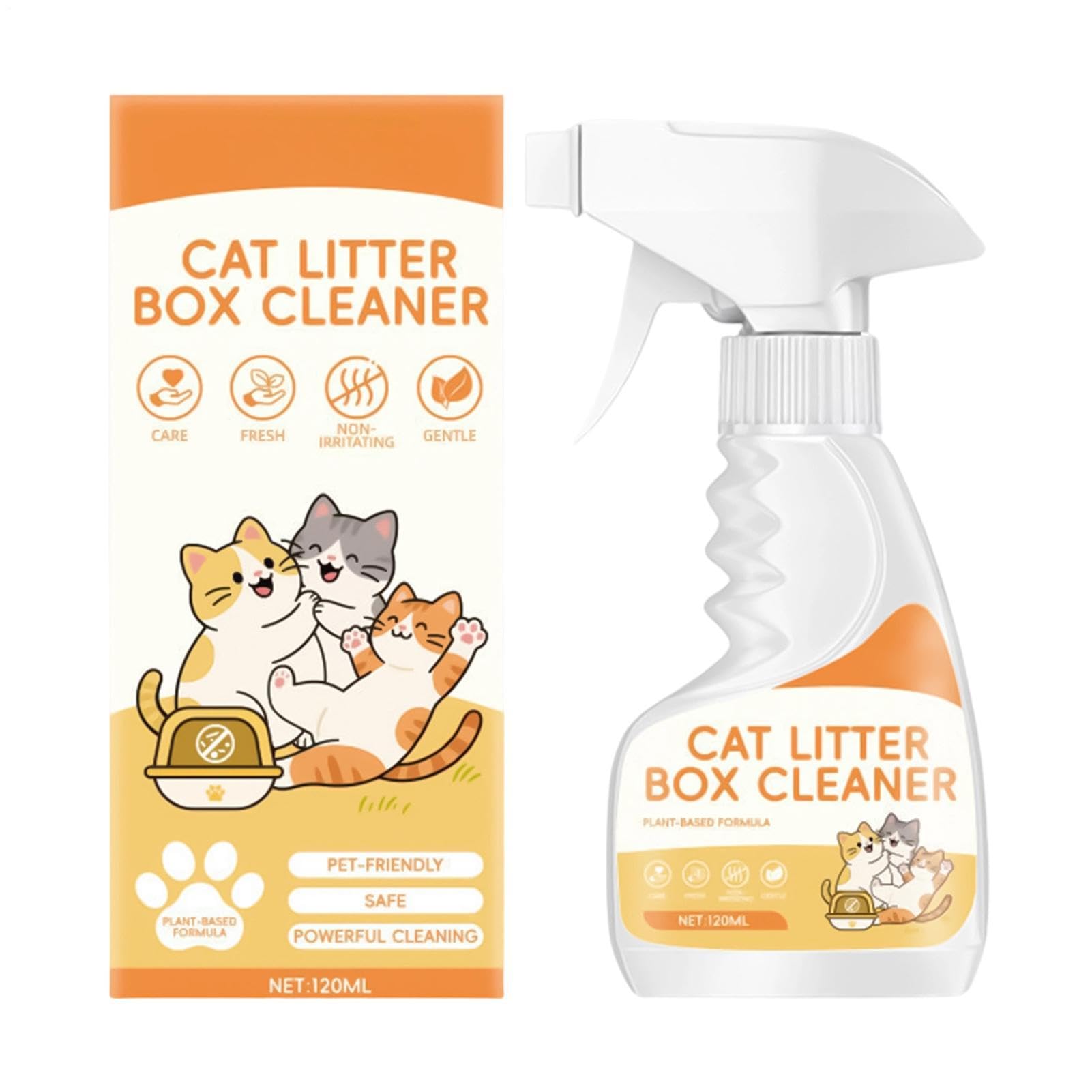Cat Litter Tray Odour Neutraliser - 120 ml Spray Mist Against Faeces Stains for Pets, Urine Odour Remover for Cats | for Home, Dorm, Office, Indoors, Living Room, Garden, Patio
