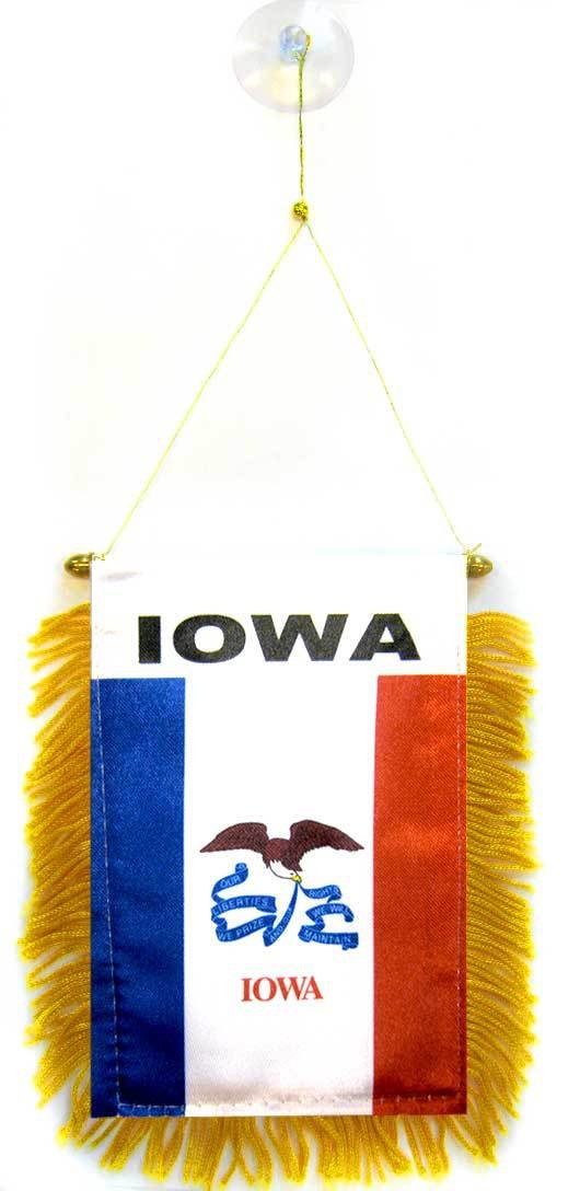 AZ FLAG proporczyk Iowa 15x10cm - Mini flaga amerykańska państwowa - USA - USA 10 x 15 cm specjalny samochód - Baner