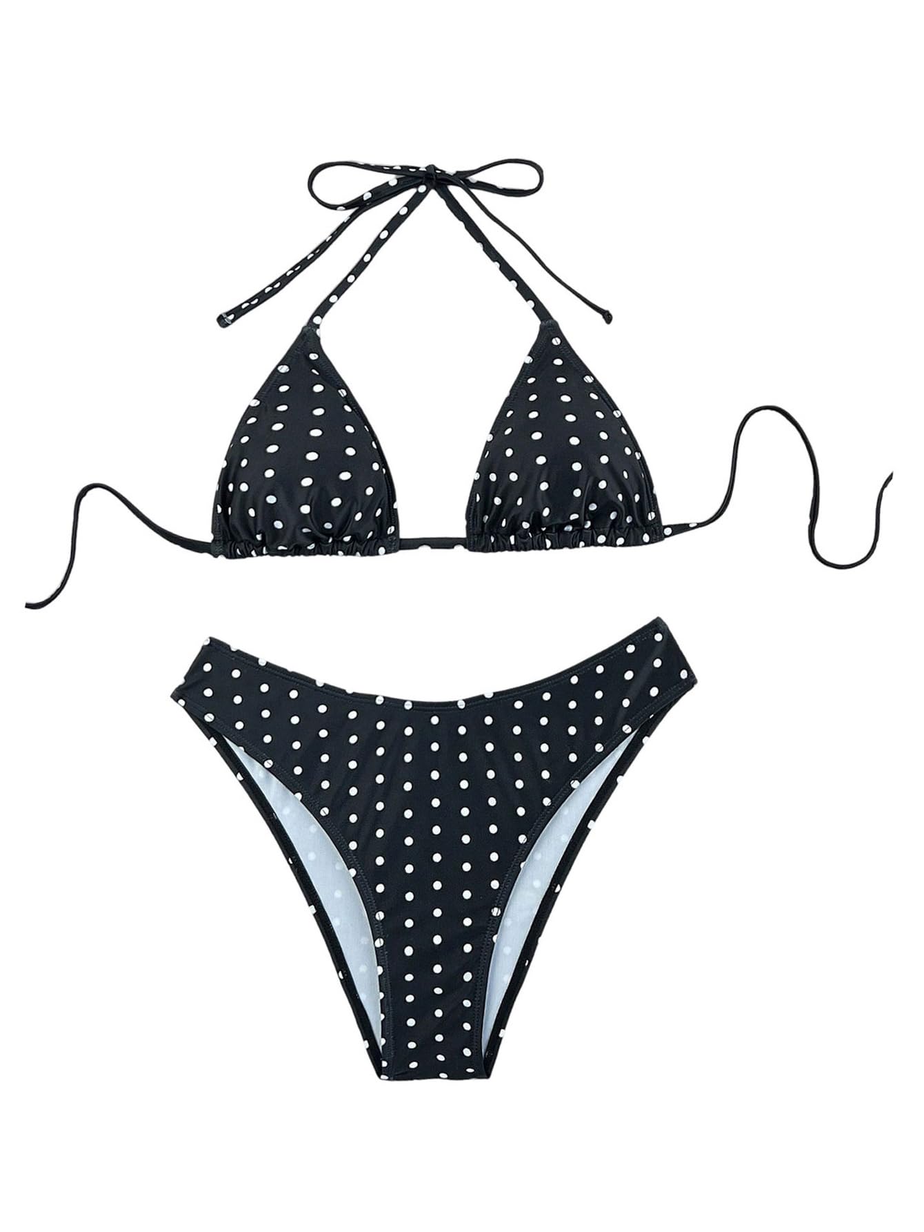 verdusa Women's Polka Dot Backless High Cut Bikini Set Swimwear 2 Pieces-picture-59