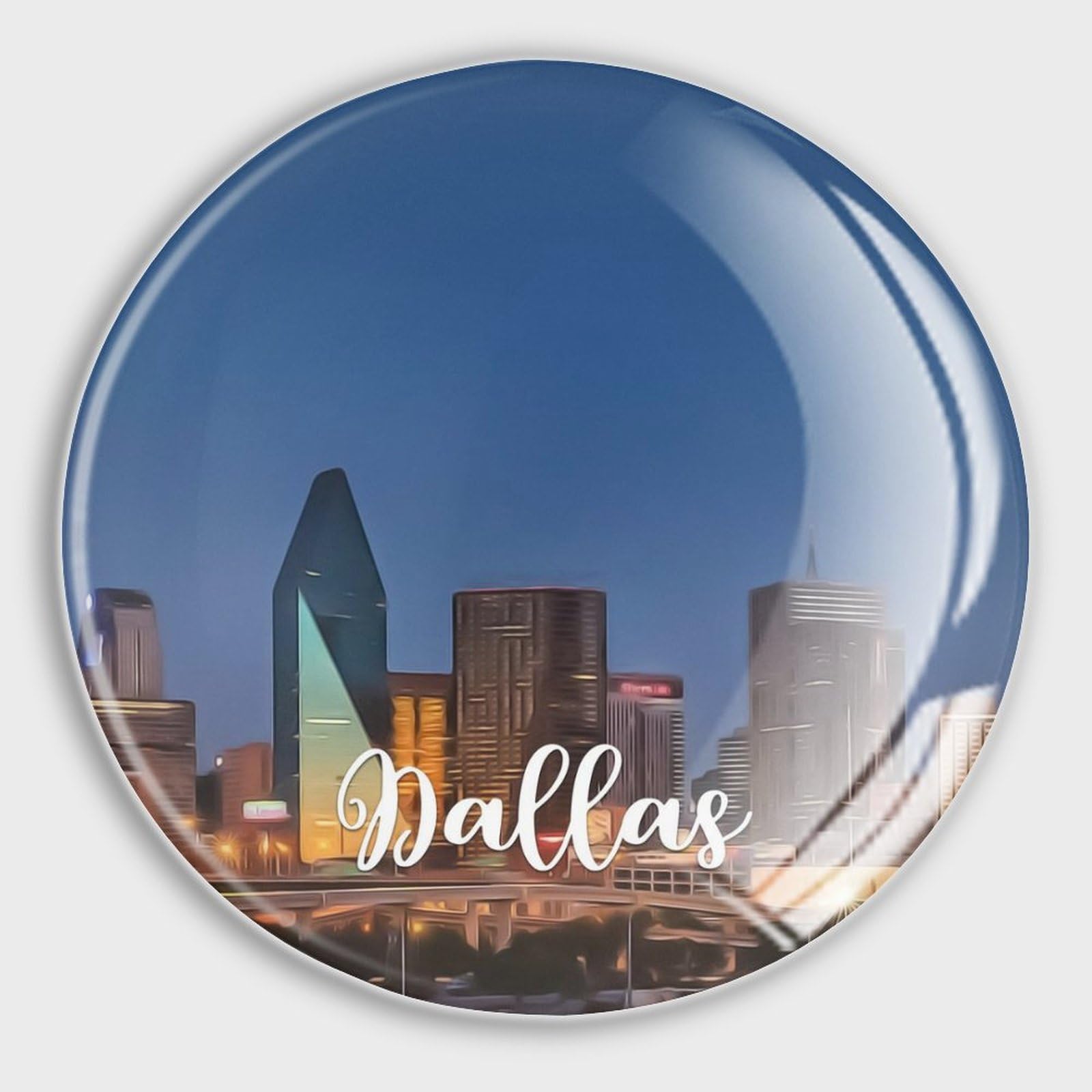 Aimants de réfrigérateur en verre Dallas, le lot de 4 magnets parfaits pour offrir à vos proches