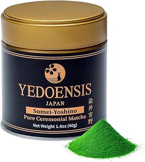 YEDOENSIS Pure Ceremonial Matcha "Somei-Yoshino" - Organic Authentic Japanese Green Tea Ceremonial Matcha Powder, Vegan Gl...