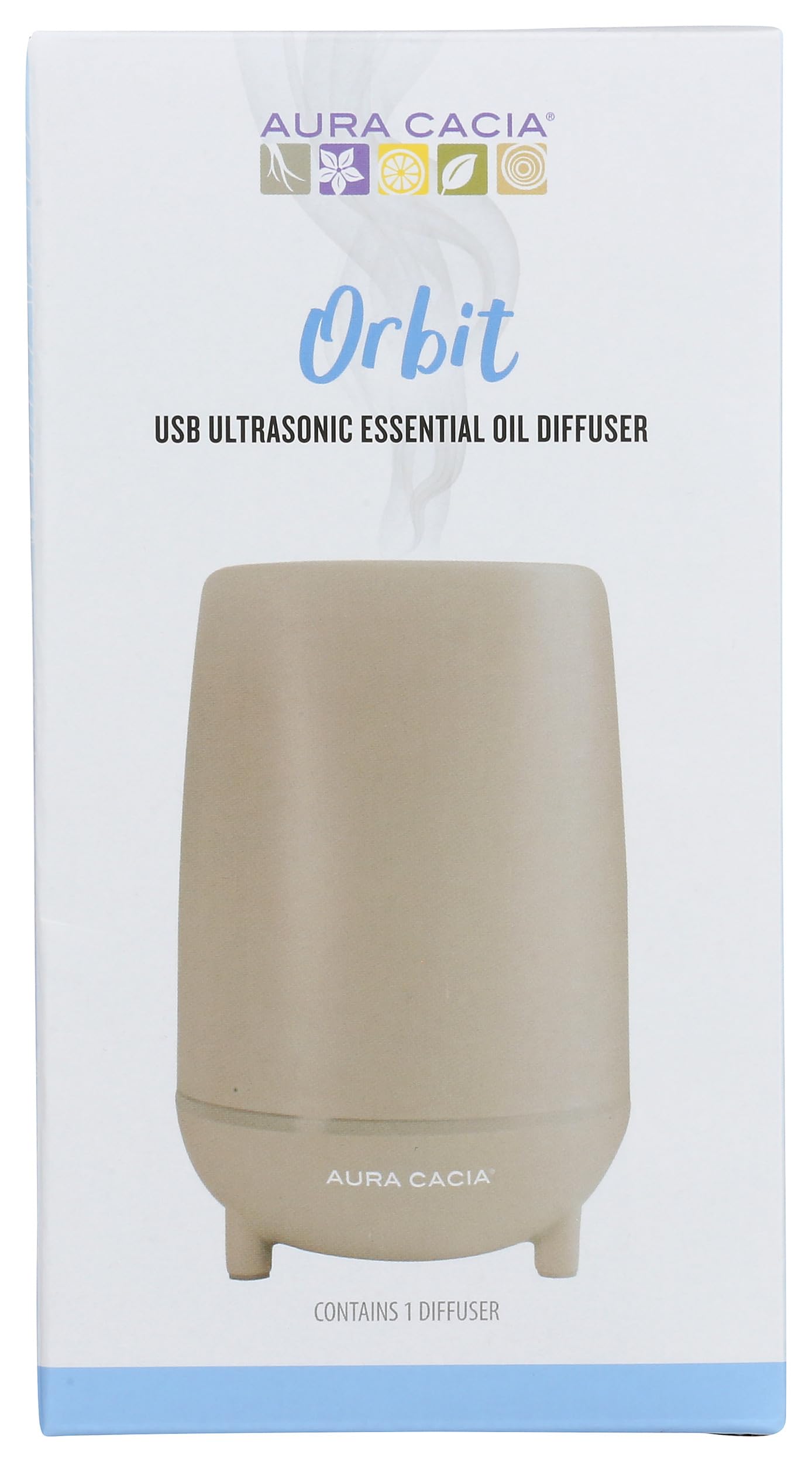Aura Cacia, Orbit, USB Ultrasonic Essential Oil Diffuser, 1 Count