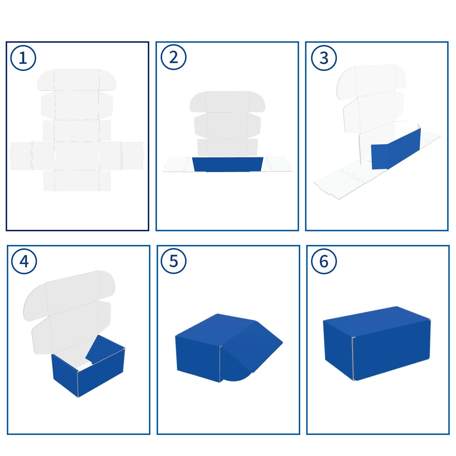 Rempry 7X5X2 Inch Blue Shipping Boxes 25 Pack, Cardboard Corrugated Mailer Gift Wrap Boxes with Lids for Small Business Packaging Mailing