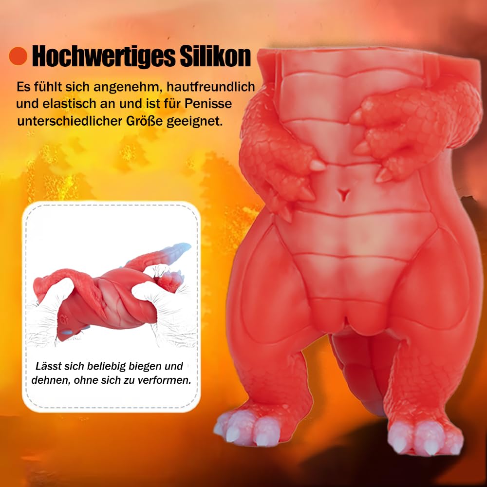 1163g Tier Masturbieren für Männer, Doppelkanal Monster Drachen Masturbator, Groß 3D Silikon Taschenmuschi Erotik Fantasy Masturbatoren, Manuelle Cup Sex Spielzeug für die Männer