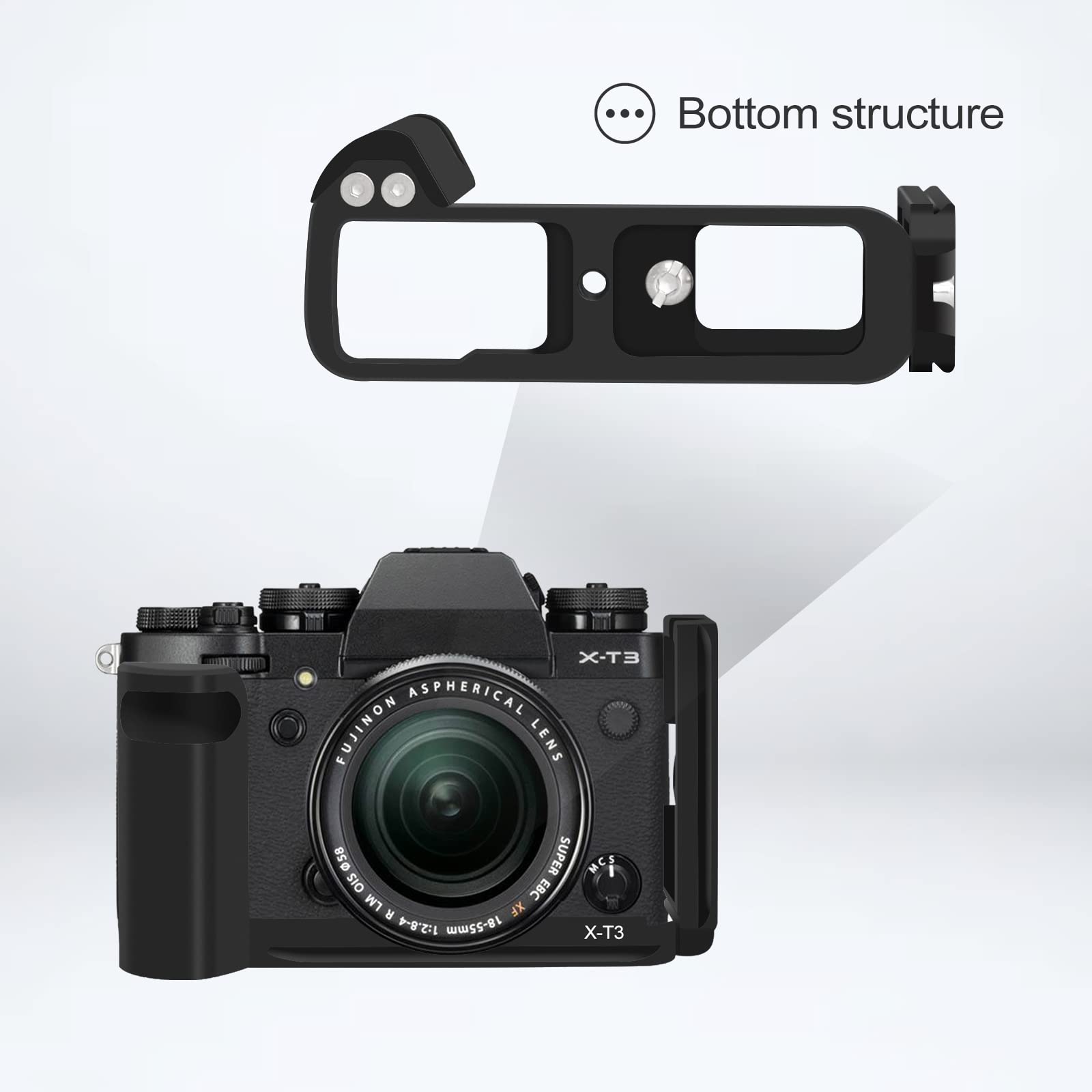 XT3 X-T3 L Plaque Poignée de Support pour Fuji