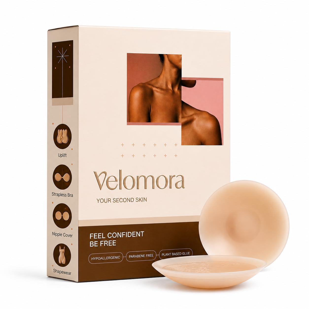 vm velomora ventures Reusable Nipple Covers for Women, Medical Grade Silicone, 8 to 10 CM, Seamless, 12 Hours Sticking Capacity, 2 Pieces-picture-2