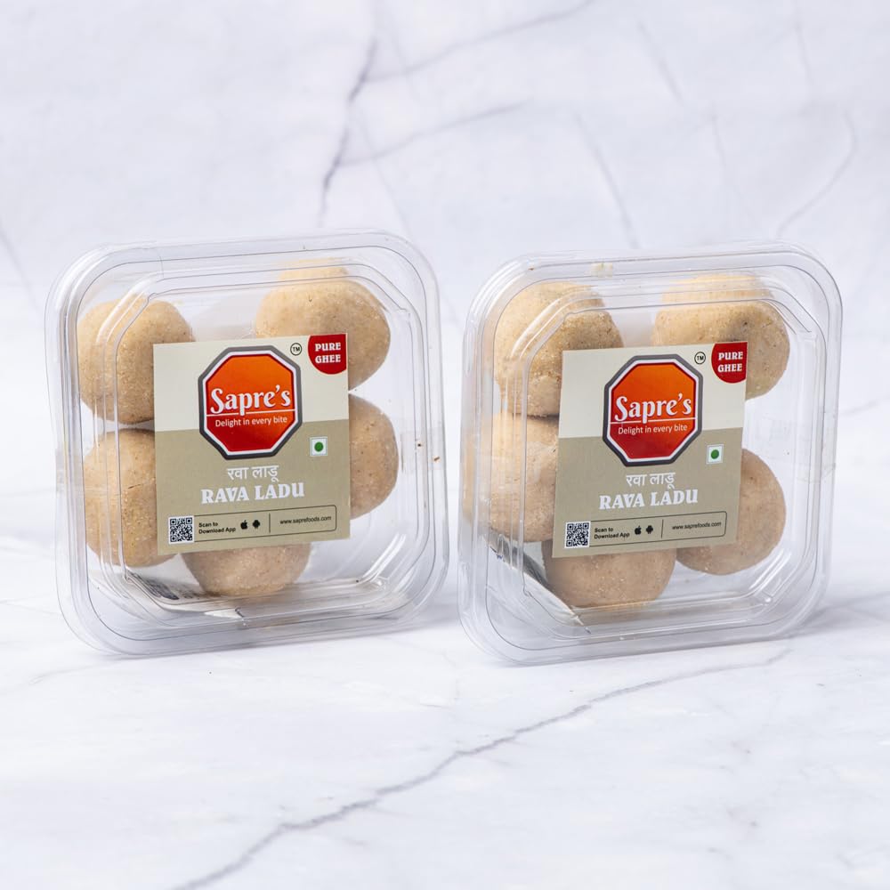 Sapres Pure Ghee Rava Ladu | Sooji Laddu | Freshly Crafted Rava Laddus with Pure Desi Ghee | Diwali Sweet | Authentic Indian Sweets/Mithai Taste | Diwali Gifting Box | No Added Preservatives/Colors | Pack of 2-200gm Each (B0DB2C5CS2) Amazon Price History, Amazon Price Tracker