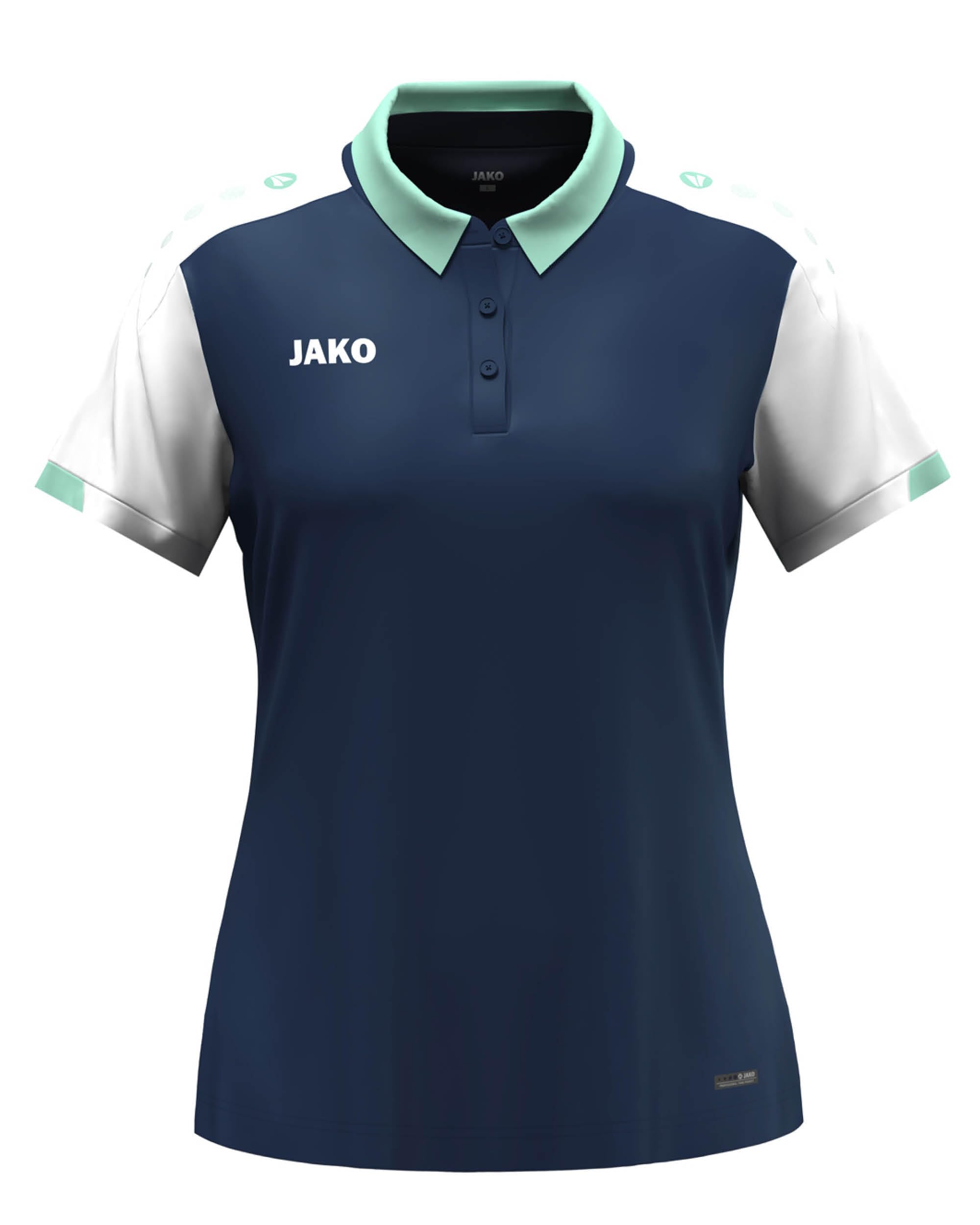 JAKO Damen Poloshirt Dynamic, Marine/weiß/Minze, S