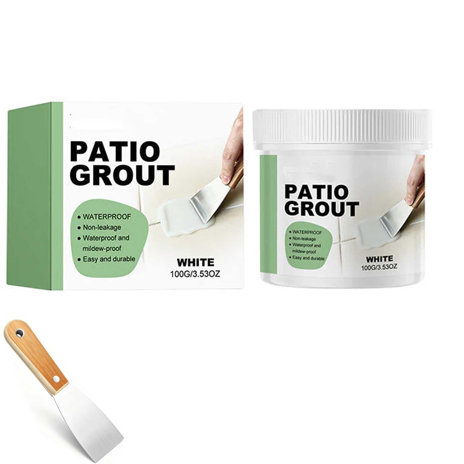 Waterproof Tile Grout Filler - Instant Tile Grout Repair Paste, Multi-Surface Crack Filler for Outdoor Patio, Bathroom Floor, Kitchen Backsplash, Easy DIY Smooth Paste, 100g (white)