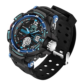 Aquaasian Kids Small Size Sanda 789 Watch Men G Style Waterproof Sports Military Watches Hombre Mens Luxury Analog Digital Shock Watch-Blue Watch - for Children